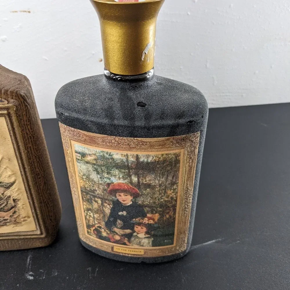 Lot Of 2 Vintage Jim Beam Decanters 1974 James Lockhart & Frosted On The Terrace